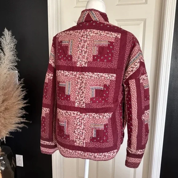 Quilted Reversible Open Front Jacket with Pockets size Small - Picture 3 of 11